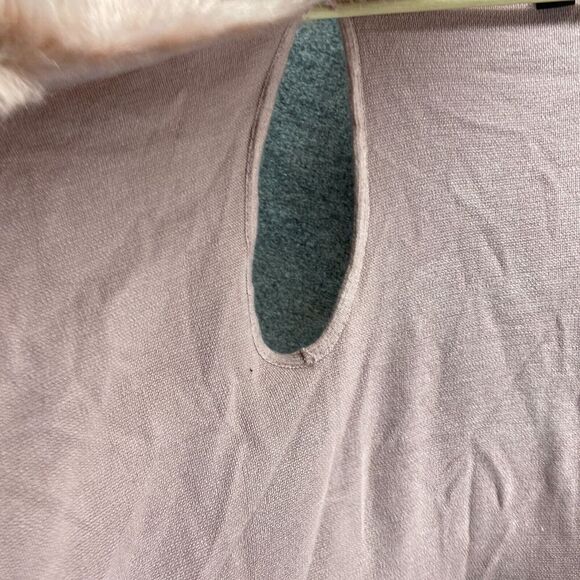 Questions Vest Women S/M Pink Knit Open Front Sleeveless Fur Trim Casual Solid - Picture 5 of 10